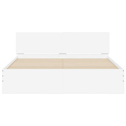 Bed Frame Wall-mounted White 152 x 203 cm Engineered Wood