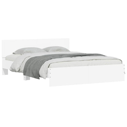 Bed Frame Wall-mounted White 152 x 203 cm Engineered Wood
