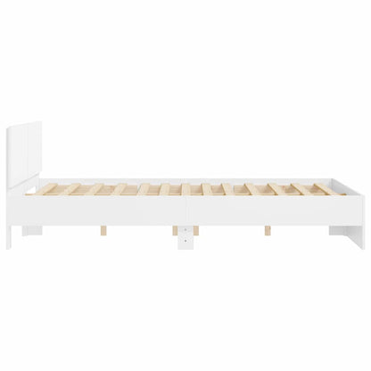 Bed Frame Wall-mounted White 152 x 203 cm Engineered Wood