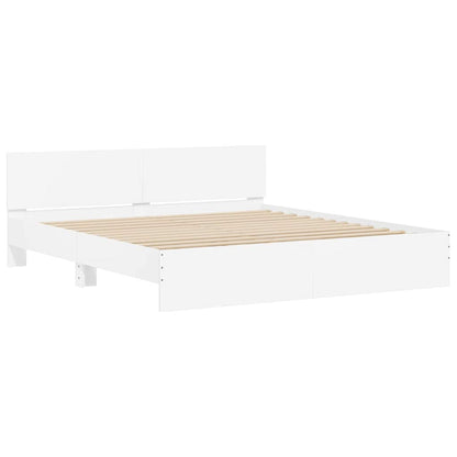 Bed Frame Wall-mounted White 193 x 203 cm Engineered Wood