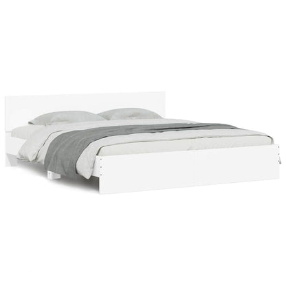Bed Frame Wall-mounted White 193 x 203 cm Engineered Wood