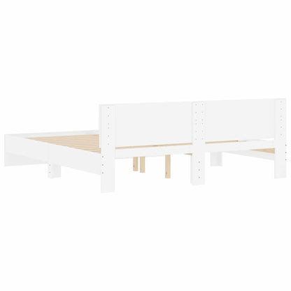 Bed Frame Wall-mounted White 193 x 203 cm Engineered Wood