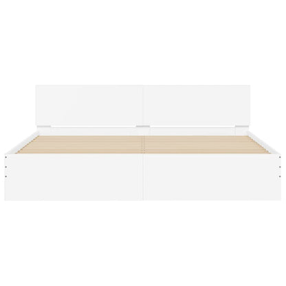 Bed Frame Wall-mounted White 193 x 203 cm Engineered Wood