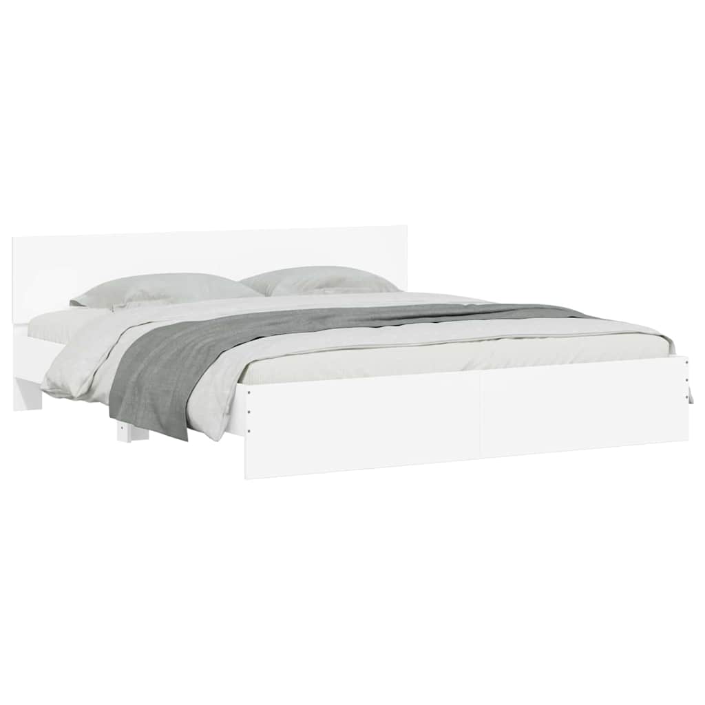 Bed Frame Wall-mounted White 193 x 203 cm Engineered Wood