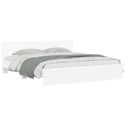 Bed Frame Wall-mounted White 193 x 203 cm Engineered Wood
