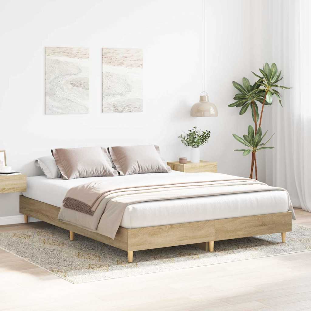 Bed Frame Sonoma 152 x 203 cm Engineered Wood