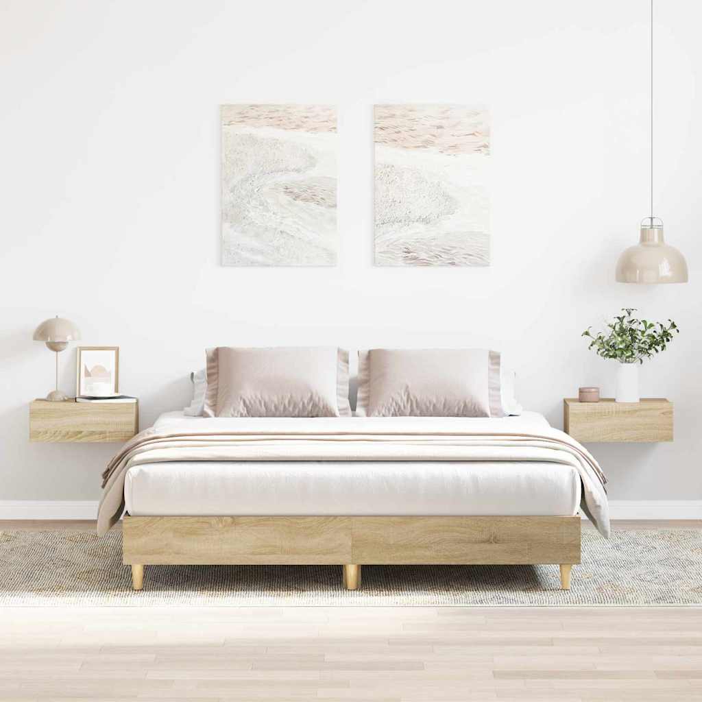 Bed Frame Sonoma 152 x 203 cm Engineered Wood