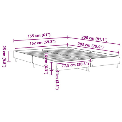 Bed Frame Sonoma 152 x 203 cm Engineered Wood