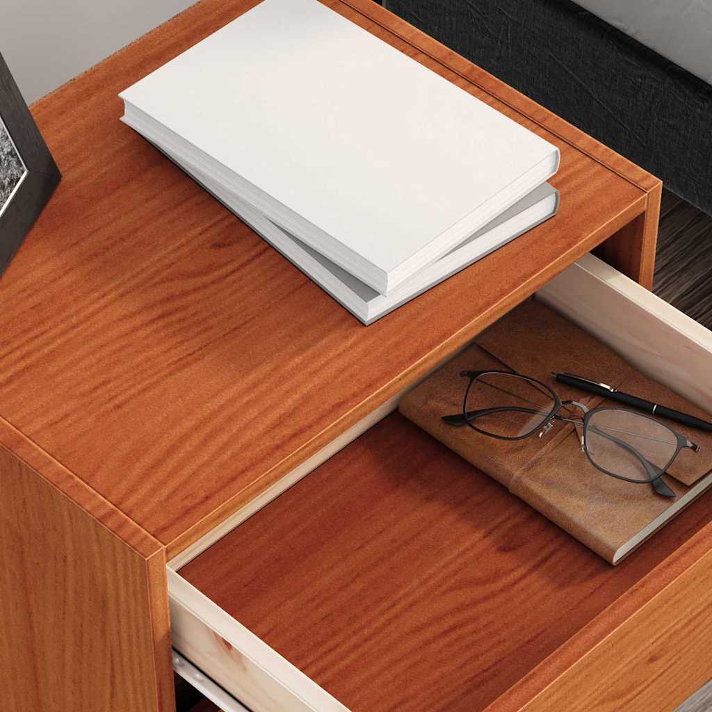 Bedside Tables Wax Brown 40 x 30.5 x 35.5 cm Pine Wood