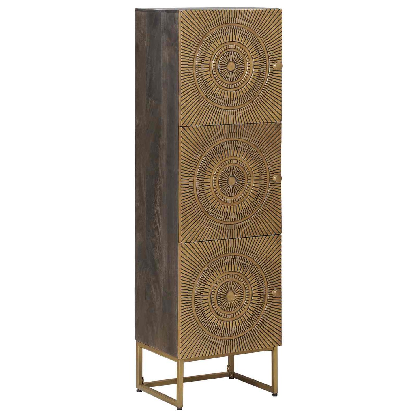 Highboard Brass 35 x 30 x 120 cm