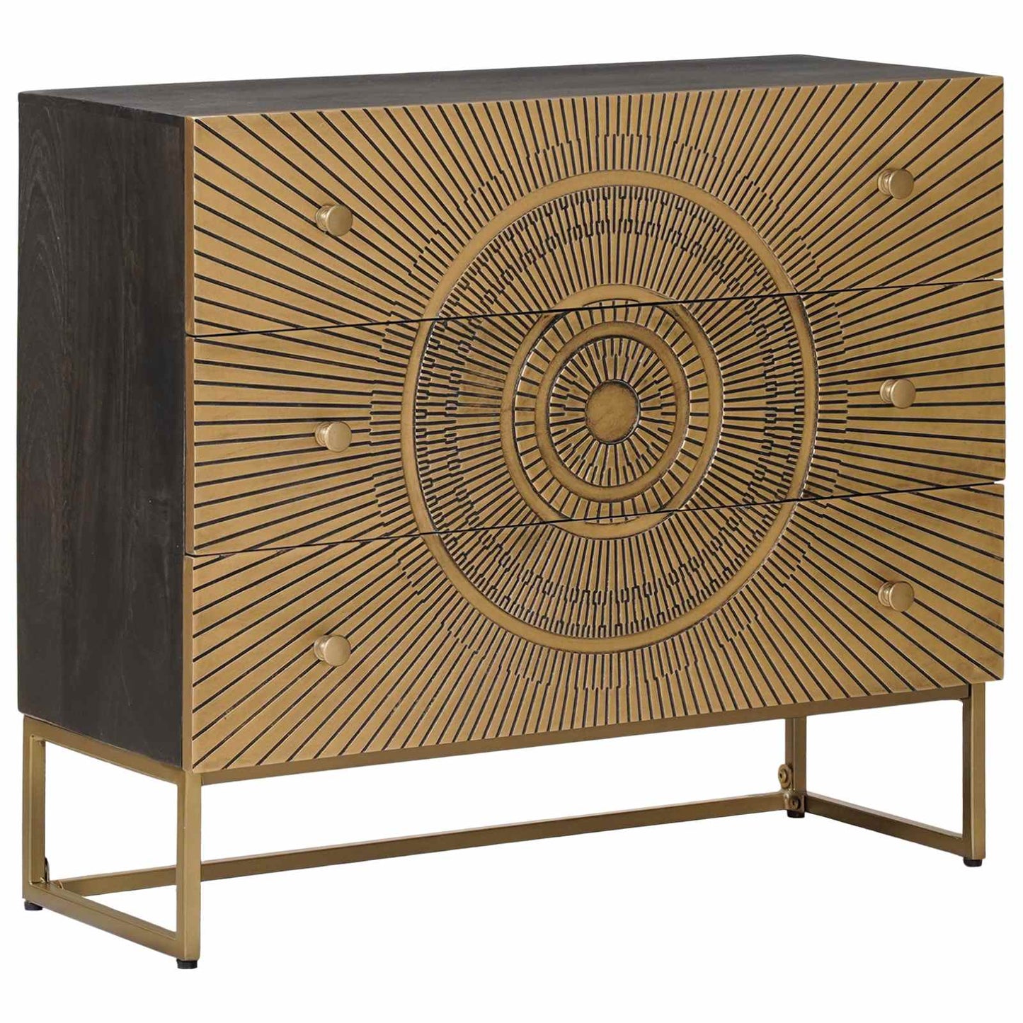 Drawer Cabinet with Drawer Brass 75 x 30 x 65 cm