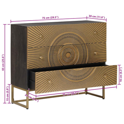 Drawer Cabinet with Drawer Brass 75 x 30 x 65 cm