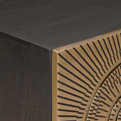 TV Cabinet with Shelf with Storage Brass 105 x 30 x 35 cm