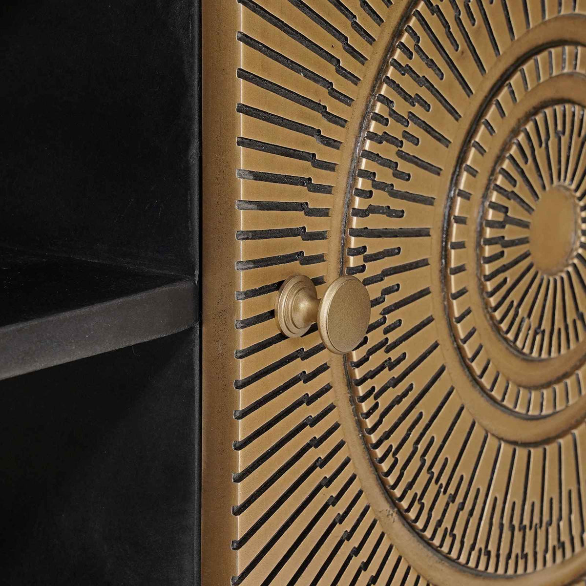 TV Cabinet with Shelf with Storage Brass 105 x 30 x 35 cm