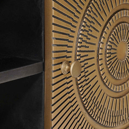 TV Cabinet with Shelf with Storage Brass 105 x 30 x 35 cm