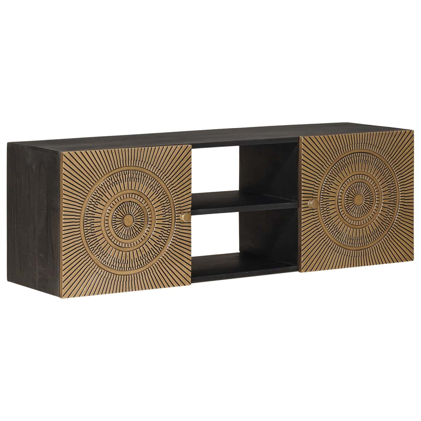 TV Cabinet with Shelf with Storage Brass 105 x 30 x 35 cm