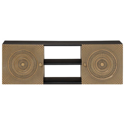 TV Cabinet with Shelf with Storage Brass 105 x 30 x 35 cm