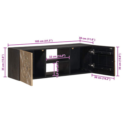 TV Cabinet with Shelf with Storage Brass 105 x 30 x 35 cm