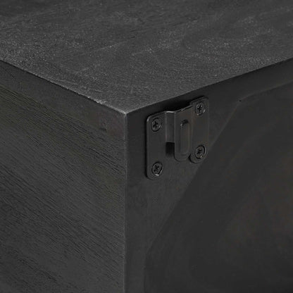 Handmade Bedside Cabinet Black 40 x 30 x 20 cm Solid Mango Wood
