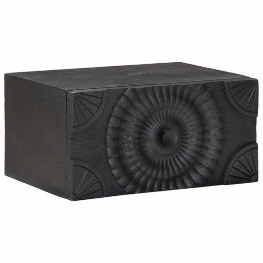 Handmade Bedside Cabinet Black 40 x 30 x 20 cm Solid Mango Wood