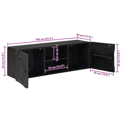 TV Cabinet with Shelf with Storage Black 105 x 30 x 35 cm