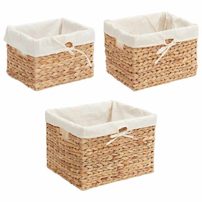 Storage Baskets 3 pcs Natural Water hyacinth