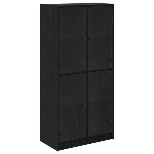 Highboard Black Oak 68 x 37 x 142 cm Engineered Wood