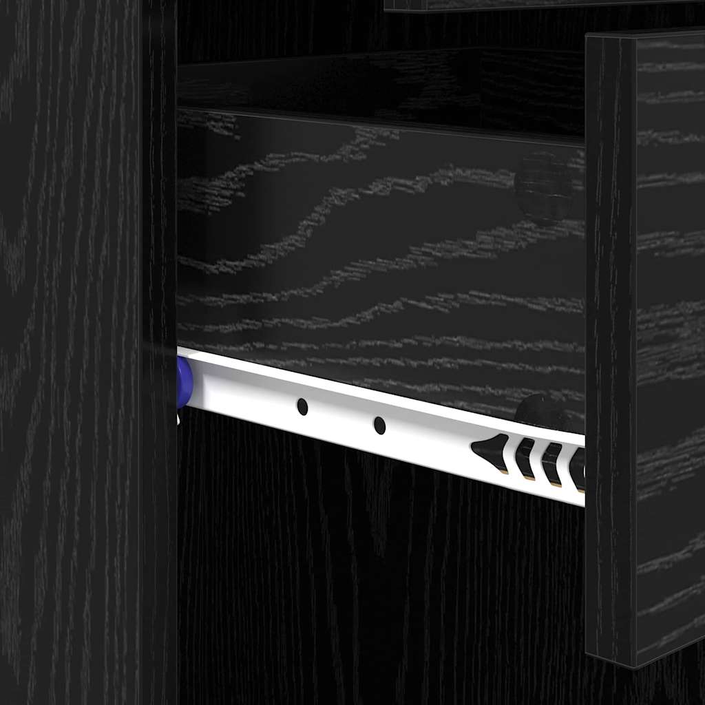 Highboard Black Oak 45 x 42.5 x 185 cm Engineered Wood
