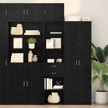 Highboard Black Oak 45 x 42.5 x 185 cm Engineered Wood
