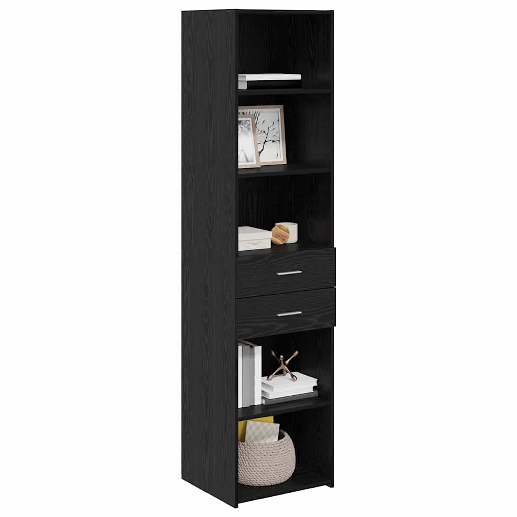 Highboard Black Oak 45 x 42.5 x 185 cm Engineered Wood