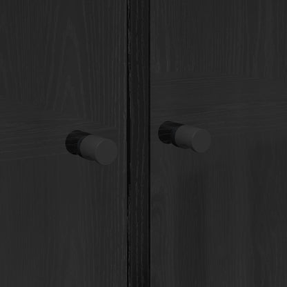 Highboard 2 pcs Black Oak 68 x 37 x 142 cm Engineered Wood