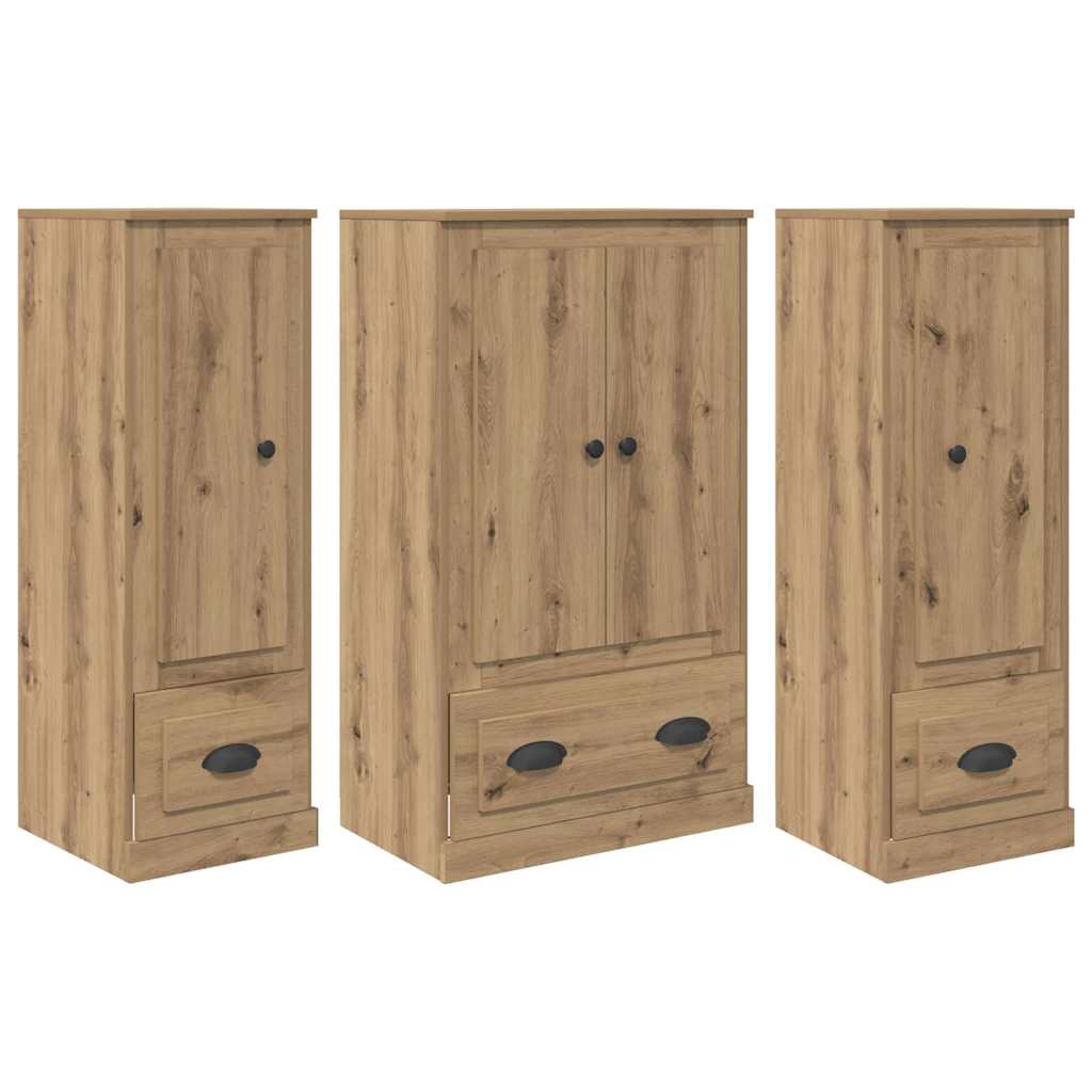 Highboard 3 pcs Artisan Oak 132 x 35.5 x 103.5 cm
