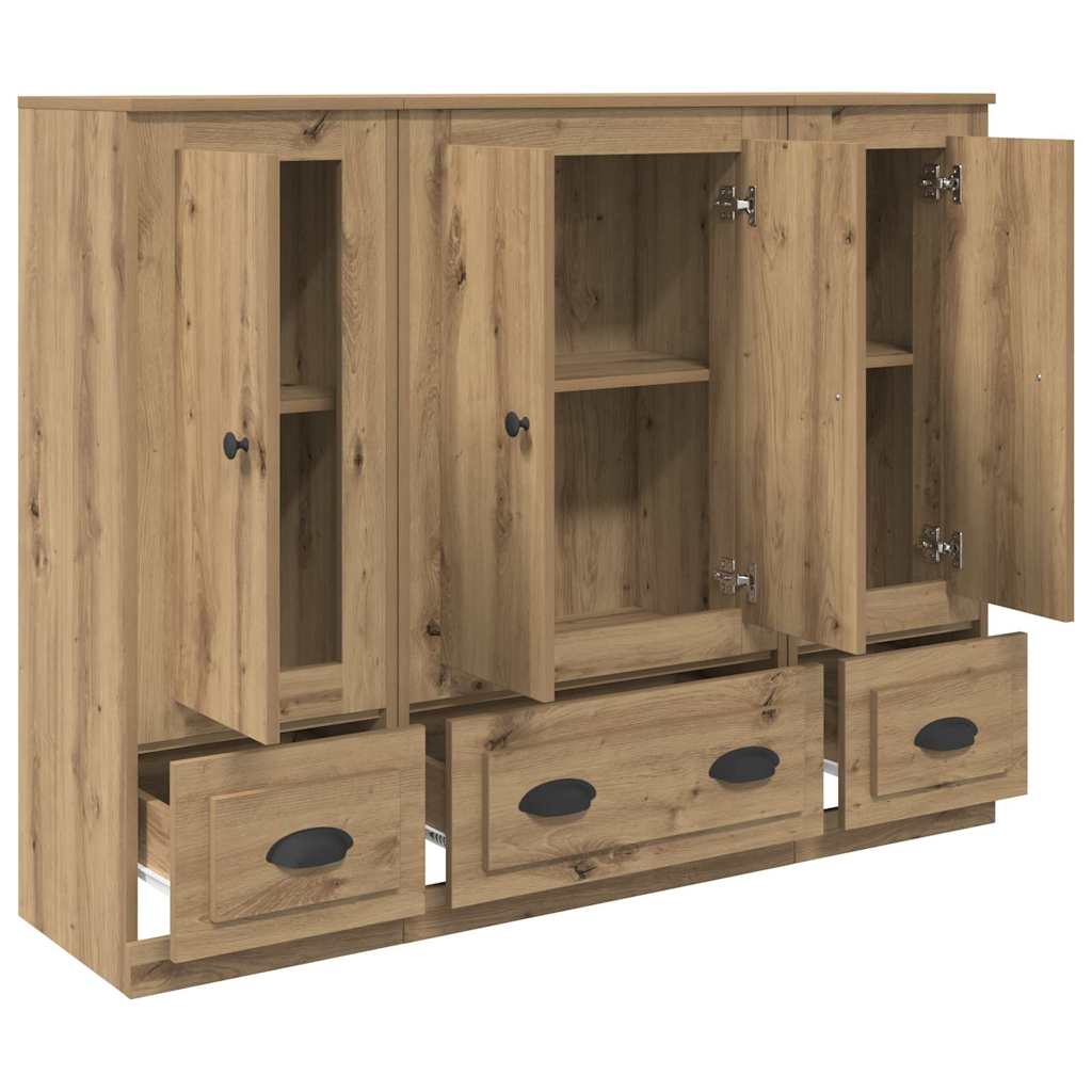 Highboard 3 pcs Artisan Oak 132 x 35.5 x 103.5 cm