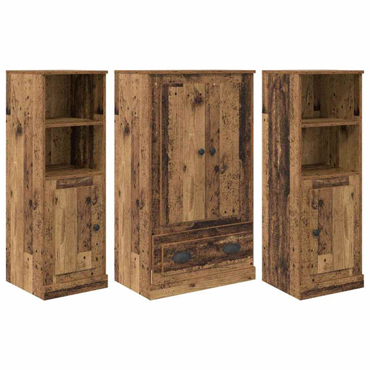 Highboard 3 pcs Old Wood 132 x 35.5 x 103.5 cm Engineered Wood