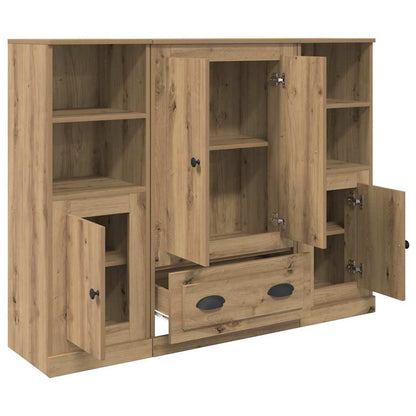 Highboard 3 pcs Artisan Oak 132 x 35.5 x 103.5 cm