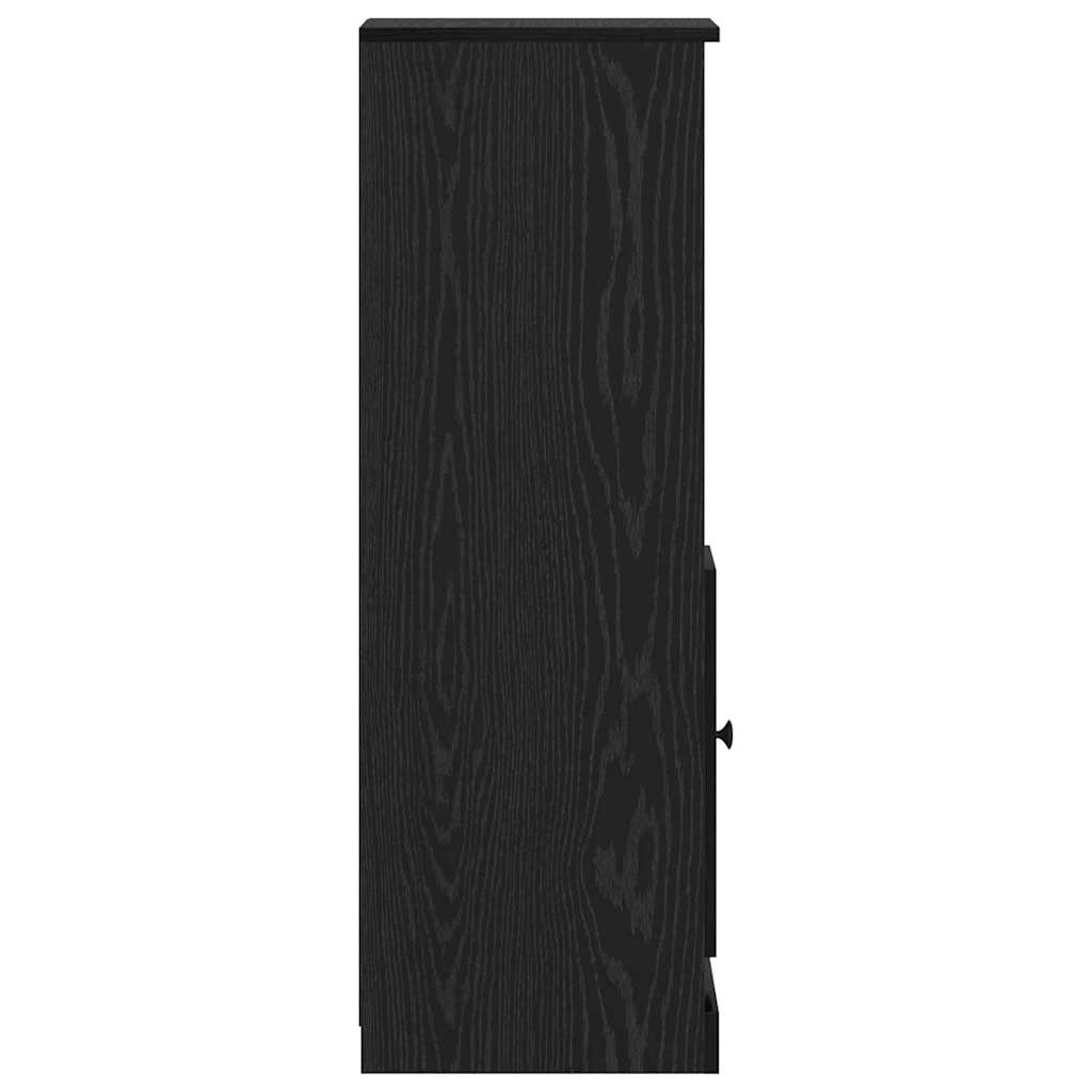 Highboard with Drawer 3 pcs Black Oak Engineered Wood