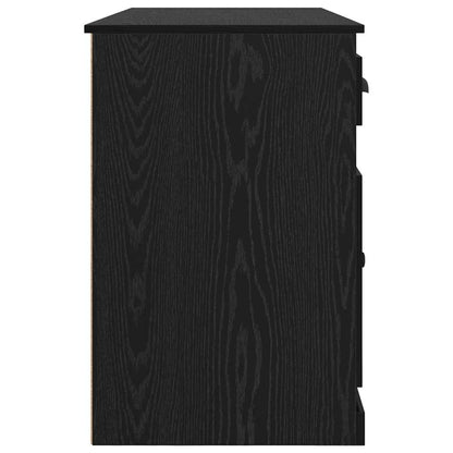 Desk with Cabinet Black Oak 154.5 x 50 x 75 cm Engineered Wood