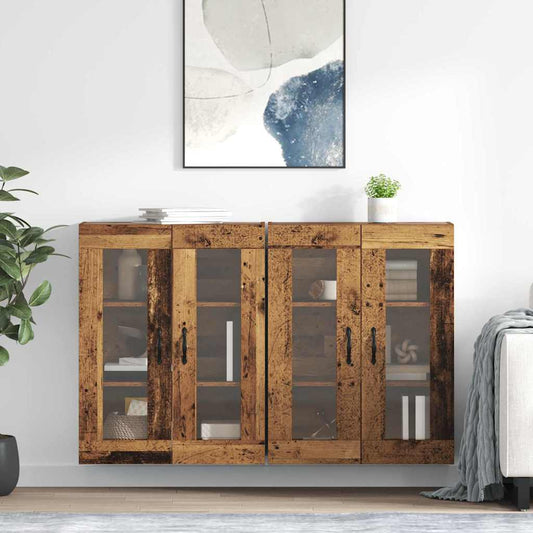 Wall Cabinets 2 pcs Old Wood 69.5 x 34 x 90 cm Engineered Wood