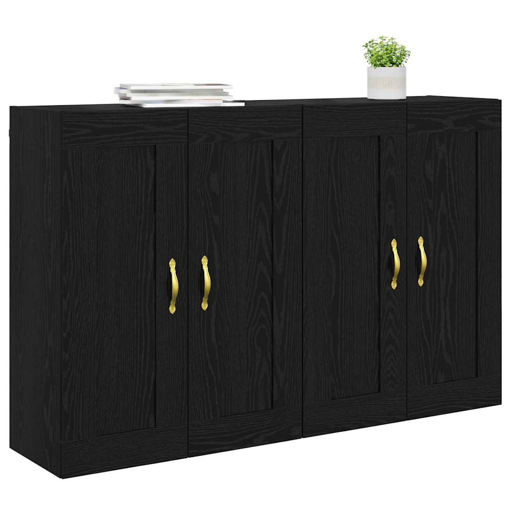 Wall-mounted Cabinet 2 pcs Black Oak 69.5 x 34 x 90 cm