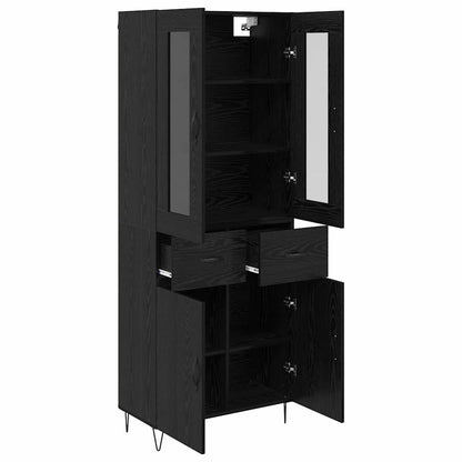 Highboard Black Oak 69.5 x 34 x 90 cm Engineered Wood