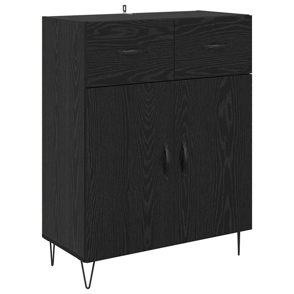 Highboard Black Oak 69.5 x 34 x 90 cm Engineered Wood