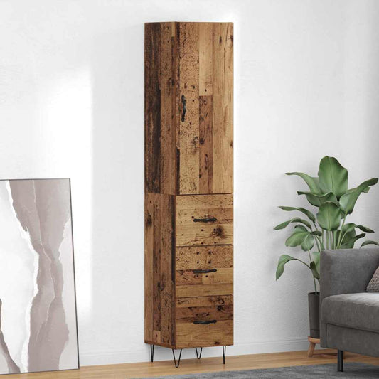 Highboard Old Wood 34.5 x 34 x 90 cm Engineered Wood