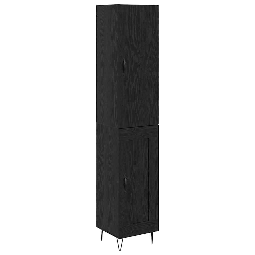 Highboard Black Oak 34.5 x 34 x 90 cm Engineered Wood