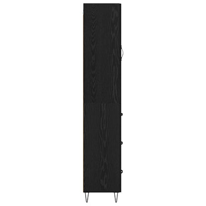 Highboard Black Oak 34.5 x 34 x 90 cm Engineered Wood