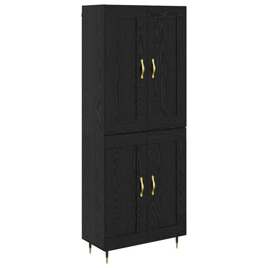 Highboard Black Oak 69.5 x 34 x 90 cm Engineered Wood
