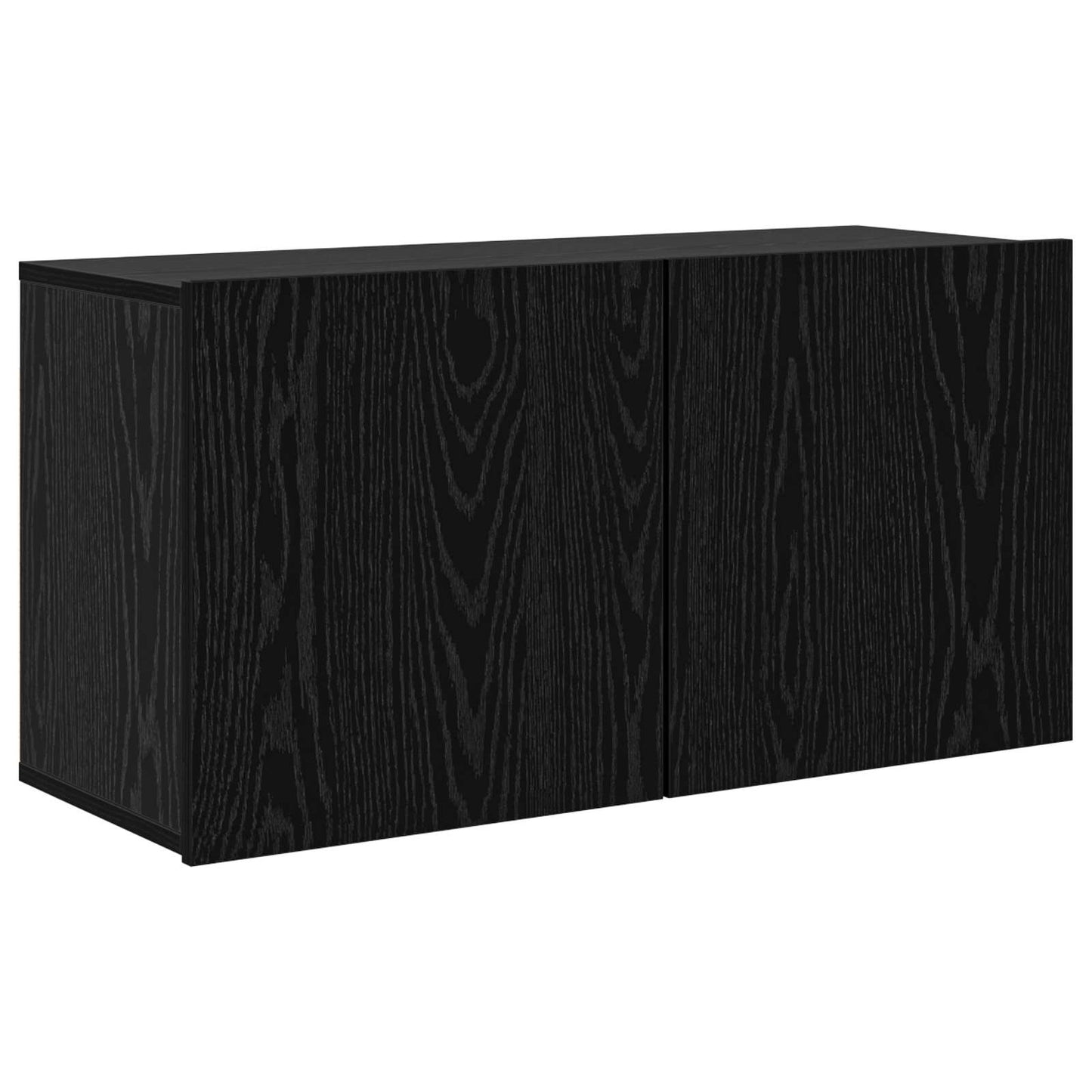 TV Cabinet Wall-mounted 4 pcs Black Oak Engineered Wood