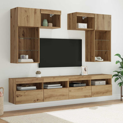 TV Wall Units 6 pcs Old Wood Engineered Wood