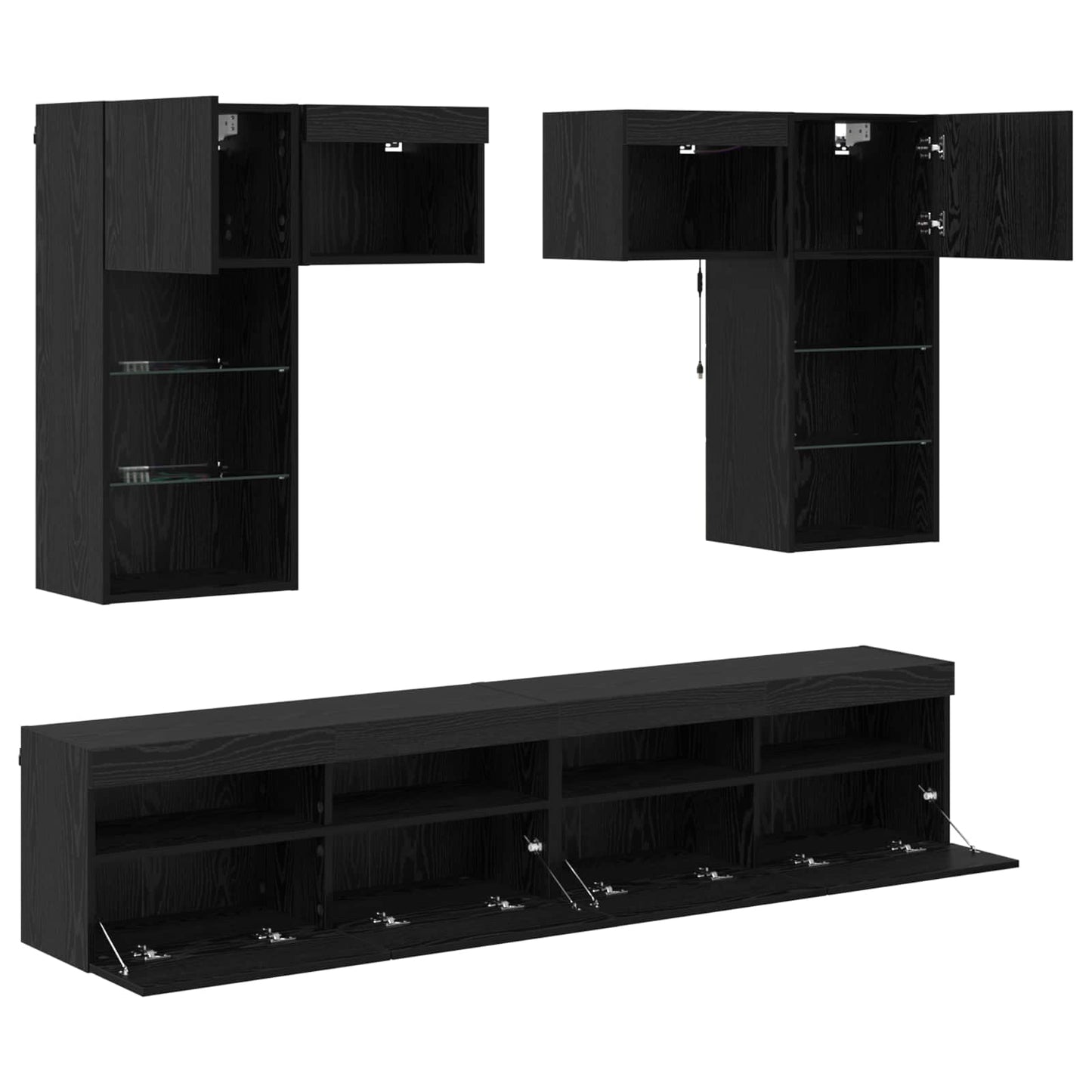 TV Wall Units 6 pcs Artisan Oak Engineered Wood