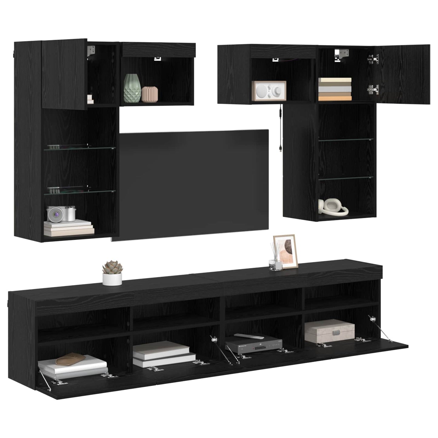 TV Wall Units 6 pcs Artisan Oak Engineered Wood