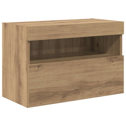 TV Wall Cabinet Set with LED Lights 7 pcs Artisan oak